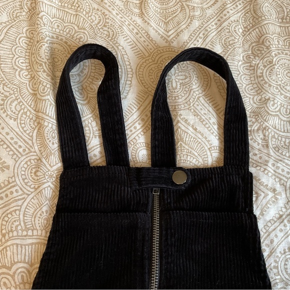 Forever 21 Women’s Jumper Black Size Small Corduroy Mini Dress Zipper 4 Pockets - Picture 8 of 13